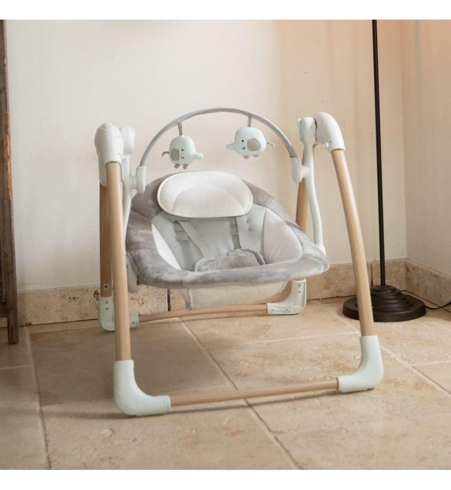 Bo Jungle Transat pour bébé portable Dolphy Naturel et blanc pur