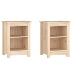 Tables de chevet 2 pcs 40x35x55 cm Bois de pin solide