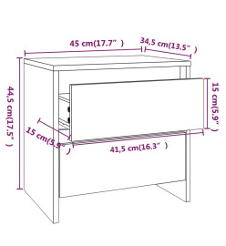 Table de chevet Chêne sonoma 45x34,5x44,5 cm Aggloméré