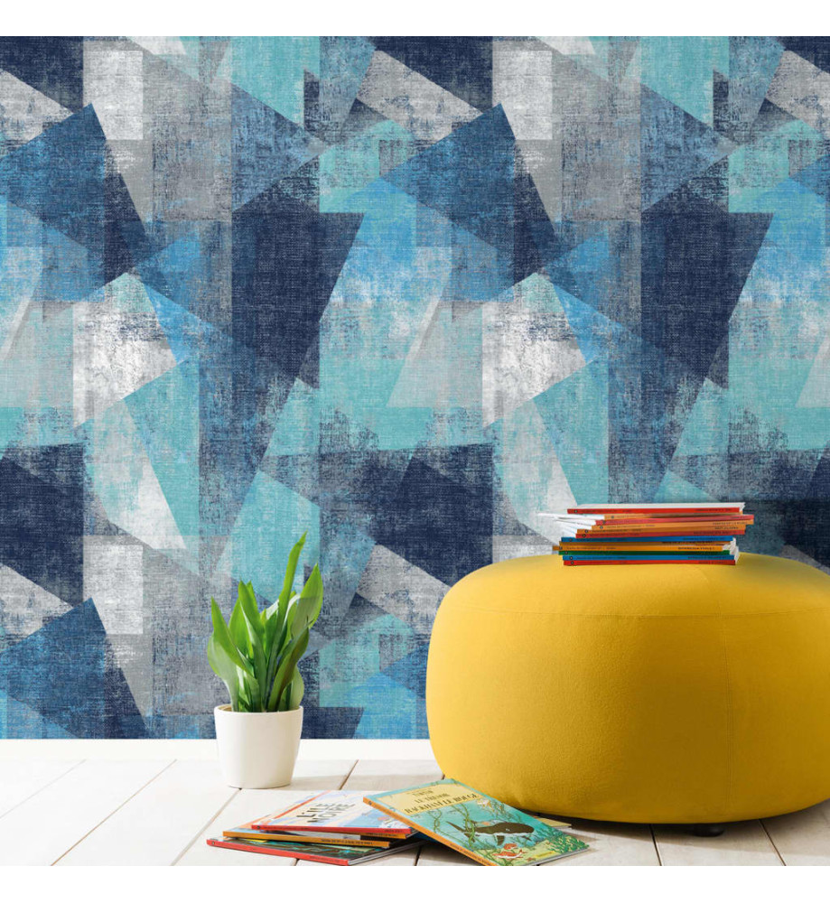 DUTCH WALLCOVERINGS Papier peint Perspectives Bleu