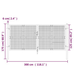 Portal de jardin maille argenté 300x175 cm acier galvanisé