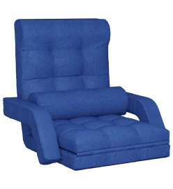 Chaise pliable de sol avec fonction de lit Bleu Tissu