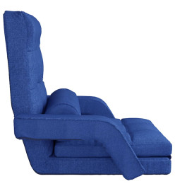 Chaise pliable de sol avec fonction de lit Bleu Tissu