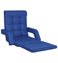 Chaise pliable de sol avec fonction de lit Bleu Tissu