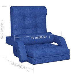 Chaise pliable de sol avec fonction de lit Bleu Tissu