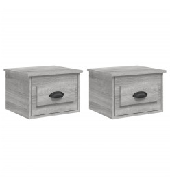 Tables de chevet murales 2 pcs sonoma gris 41,5x36x28 cm