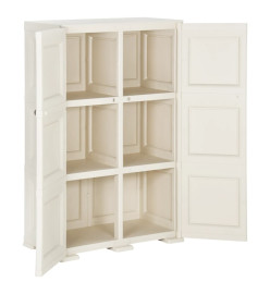 Armoire plastique 79x43x125 cm design de bois blanc angora