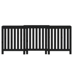 Cache-radiateur Noir 210x21x85 cm Bois massif de pin