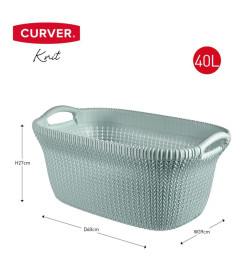 Curver Panier à linge Knit 40 L Bleu clair