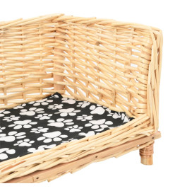 Panier pour chiens avec coussin 90x54x35 cm Saule naturel