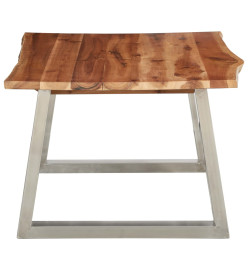 Table basse 100x60x40 cm Bois d'acacia et acier inoxydable