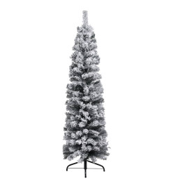 Sapin de Noël artificiel mince flocon de neige vert 120 cm PVC