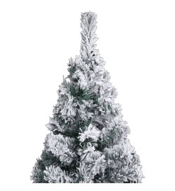 Sapin de Noël artificiel mince flocon de neige vert 120 cm PVC