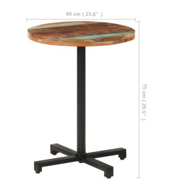 Table de bistro Ronde Ø60x75 cm Bois de récupération massif