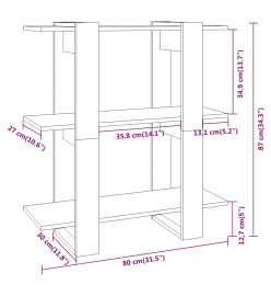 Bibliothèque/Séparateur de pièce Gris béton 80x30x87 cm