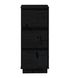 Buffets 2 pcs Noir 32x34x75 cm Bois massif de pin