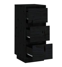 Buffets 2 pcs Noir 32x34x75 cm Bois massif de pin