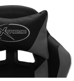 Fauteuil de jeux vidéo avec LED RVB Gris et noir Similicuir