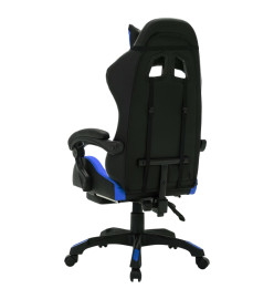 Fauteuil de jeux vidéo avec LED RVB Bleu et noir Similicuir