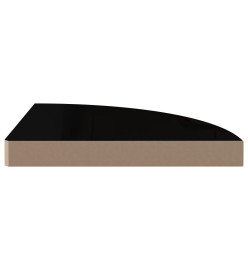 Étagères d'angle flottantes 2 pcs Noir brillant 35x35x3,8cm MDF