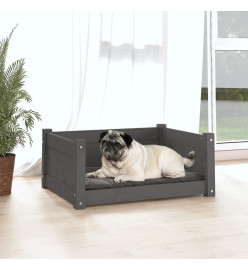 Lit pour chien Gris 65,5x50,5x28 cm Bois de pin solide