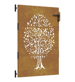 Portail de jardin 85x125 cm acier corten conception de l'arbre