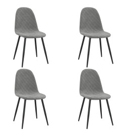 Chaises à manger lot de 4 Gris clair Velours