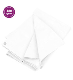 Bâche 180 g/m² 4x8 m Blanc PEHD