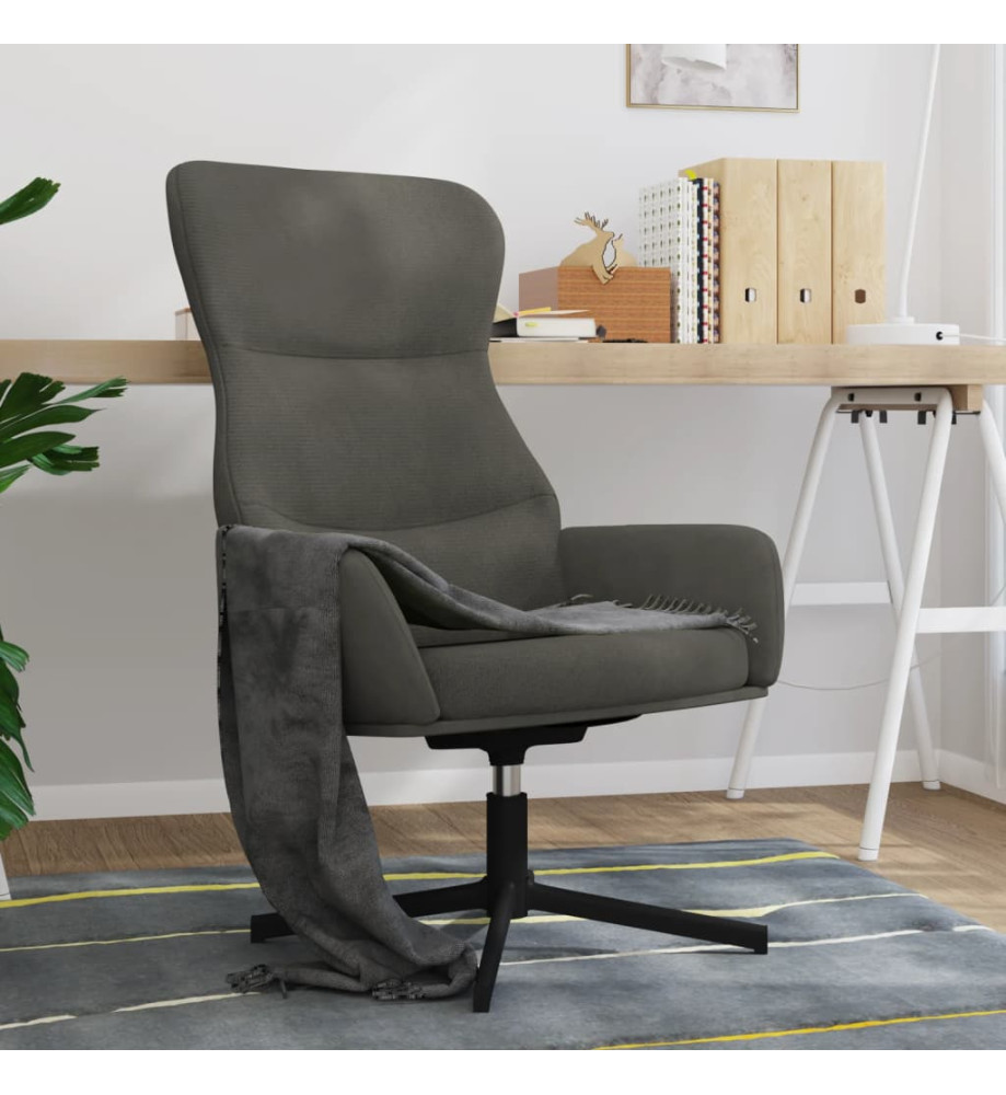 Chaise de relaxation Gris foncé Velours