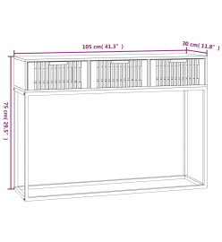 Table console 105x30x75 cm bois d'ingénierie et fer