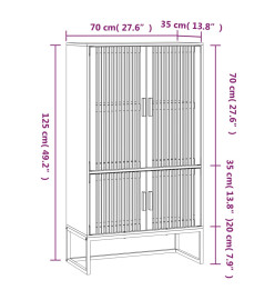 Buffet haut 70x35x125 cm bois d'ingénierie