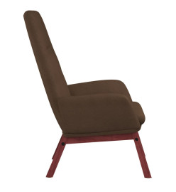 Chaise de relaxation avec repose-pied Marron Tissu