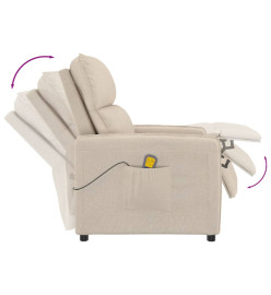 Fauteuil de massage Crème Tissu microfibre