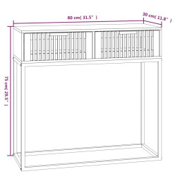 Table console blanc 80x30x75 cm bois d'ingénierie et fer