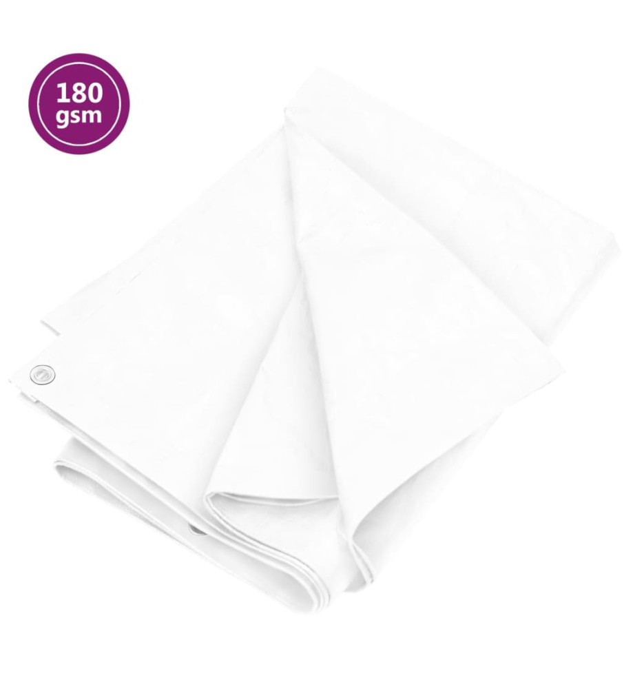 Bâche 180 g/m² 6x8 m Blanc PEHD