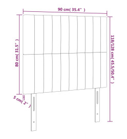Tête de lit à LED Taupe 90x5x118/128 cm Tissu