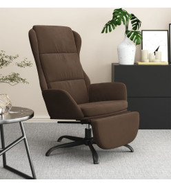 Chaise de relaxation avec repose-pied Marron Tissu microfibre