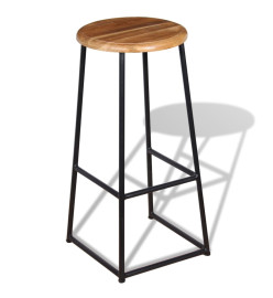 Tabourets de bar lot de 2 bois de teck massif