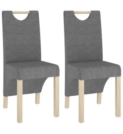 Chaises à manger lot de 2 gris clair tissu