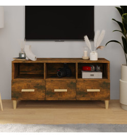 Meuble TV Chêne fumé 102x36x50 cm Bois d'ingénierie