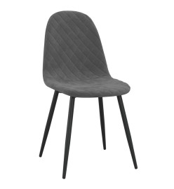 Chaises à manger lot de 6 gris foncé velours