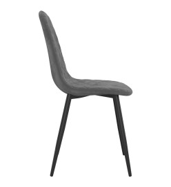 Chaises à manger lot de 6 gris foncé velours