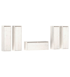 Meubles TV 5 pcs Blanc Bois massif de pin