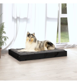 Lit pour chien Noir 91,5x64x9 cm Bois de pin solide