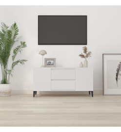 Meuble TV Blanc 102x44,5x50 cm Bois d'ingénierie