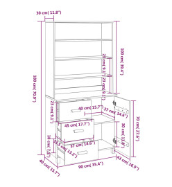 Buffet HAMAR Bois massif de pin Blanc