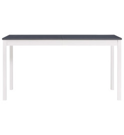 Table de salle à manger Blanc et gris 140 x 70 x 73 cm Pin