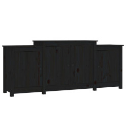 Buffet Noir 164x37x68 cm Bois massif de pin