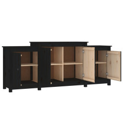 Buffet Noir 164x37x68 cm Bois massif de pin