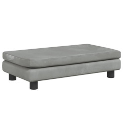 Canapé avec repose-pied pour enfants gris clair 100x50x30 cm